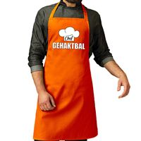 Chef gehaktbal schort / keukenschort oranje heren - Koningsdag/ Nederland/ EK/ WK