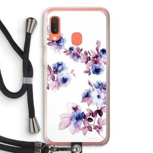 Waterverf bloemen: Samsung Galaxy A20e Transparant Hoesje met koord