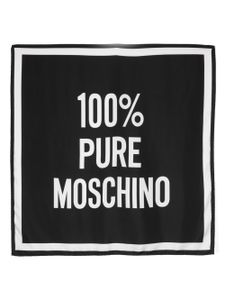 Moschino foulard en soie à logo imprimé - Noir