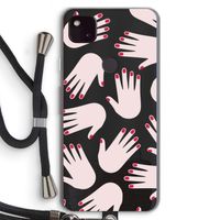 Hands pink: Pixel 4a 5G Transparant Hoesje met koord