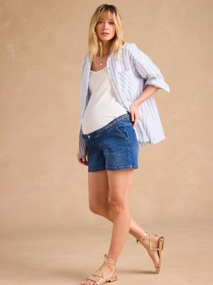 Zwangerschapsjeans met een fantasie vlecht en afneembare band ENVIE DE FRAISE double stone