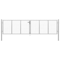 Poort 415x150 cm gegalvaniseerd staal zilverkleurig