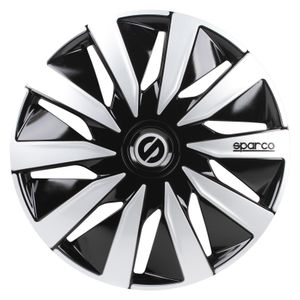 4-Delige Sparco Wieldoppenset Lazio 16-inch zwart/zilver SP1691BKSV