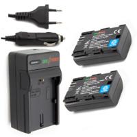 2 x LP-E6NH accu's voor Canon - inclusief oplader en autolader
