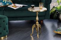 Barok bijzettafel SAVOY 55cm goud metalen driepoot rond vintage - 42267