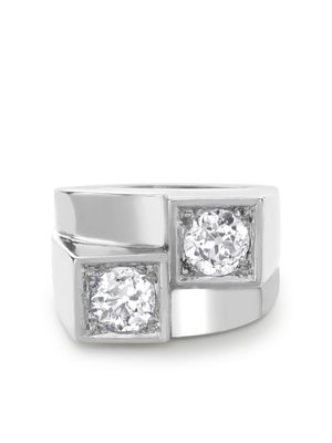 René Boivin bague Art Deco Boivin Chevalier Style en platine sertie de diamants - Argent