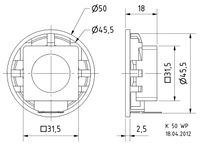 Visaton K 50 WP - 50 Ohm 2 inch 5 cm Mini-luidspreker 2 W 50 Ω Zwart Kunststof membraan, Vochtbestendig, UV-bestendig - thumbnail