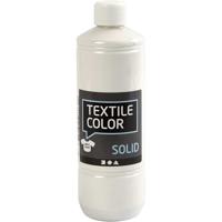 Creativ Company Textielkleur, dekkend, dek wit, 500 ml/ 1 fles