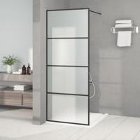 Inloopdouchewand 80x195 cm mat ESG-glas zwart