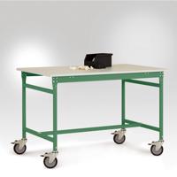 Manuflex LB4058.6011 ESD ESD-bijzettafel basismobiel met melamine tafelblad in Reseda groen RAL 6011, bxdxh: 1500 x 600 x 853 mm Reseda groen (RAL 9010)