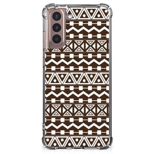 Samsung Galaxy S21 Plus Doorzichtige Silicone Hoesje Aztec Brown