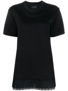 Simone Rocha t-shirt à bords en dentelle - Noir