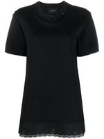 Simone Rocha t-shirt à bords en dentelle - Noir