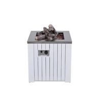 Garden Impressions Cozy living gas vuurtafel Faro 60x60 cm wit