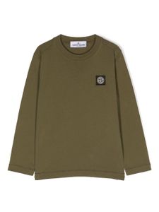 Stone Island Junior sweat en coton à patch logo - Vert