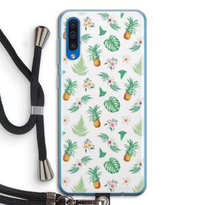 Ananas bladeren: Samsung Galaxy A50 Transparant Hoesje met koord