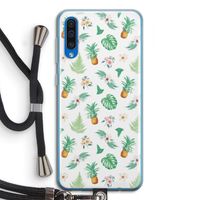 Ananas bladeren: Samsung Galaxy A50 Transparant Hoesje met koord