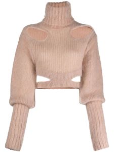 ANDREĀDAMO pull crop à découpes - Rose