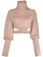 ANDREĀDAMO pull crop à découpes - Rose