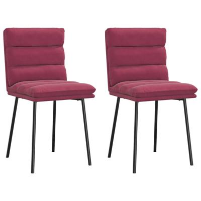 Eetkamerstoelen 2 st fluweel wijnrood