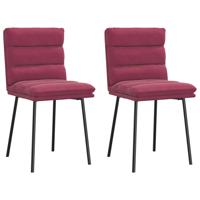 Eetkamerstoelen 2 st fluweel wijnrood
