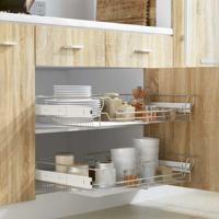 VidaXL Draadmanden uittrekbaar 2 st 800 mm zilverkleurig