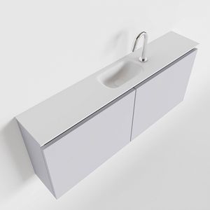 MONDIAZ TURE 120cm toiletmeubel cale. EDEN wastafel talc midden 1 kraangat