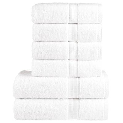 VidaXL 6-delige handdoekenset solund 600 g/m² wit