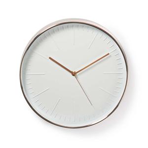 Nedis CLWA013PC30RE Ronde Wandklok Diameter 30 Cm Wit & Roze-goud