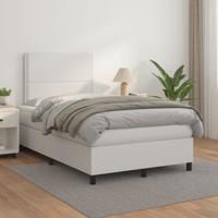 Boxspring met matras kunstleer wit 120x200 cm