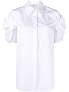 Alexander McQueen chemise froncée à manches courtes - Blanc