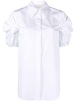 Alexander McQueen chemise froncée à manches courtes - Blanc - thumbnail