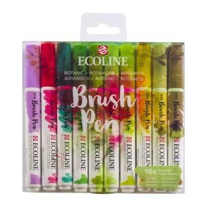 Brushpen Talens Ecoline set botanisch blister ÃƒÆ’ 10 stuks assorti