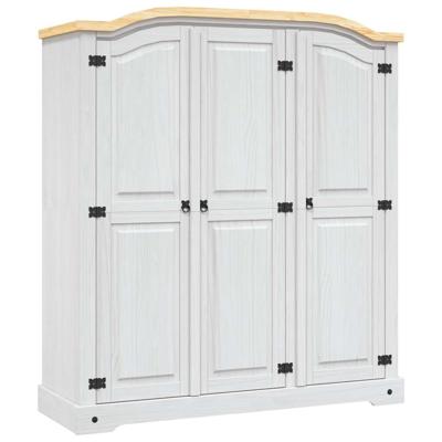 Kledingkast met 3 deuren Mexicaans grenenhout Corona-stijl wit