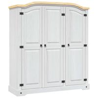Kledingkast met 3 deuren Mexicaans grenenhout Corona-stijl wit