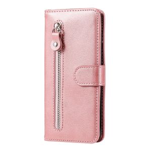 OnePlus 9 Pro hoesje - Bookcase - Pasjeshouder - Portemonnee - Rits - Kunstleer - Rose Goud