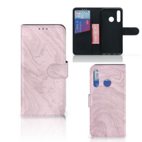 Huawei P Smart Plus (2019) Bookcase Marble Pink - Origineel Cadeau Vriendin - thumbnail