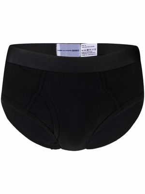 Comme Des Garçons Shirt x Sunspel slip en coton et jersey mélangés - Noir
