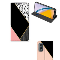 OnePlus Nord 2 5G Stand Case Zwart Roze Vormen