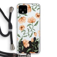 Peachy flowers: Pixel 4 Transparant Hoesje met koord Peachy flowers: Pixel 4 Transparant Hoesje met koord
