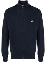 Lacoste sweat zippé à patch logo crocodile - Bleu - thumbnail