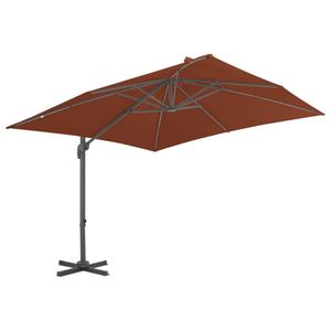 The Living Store Hangende Parasol - Terracotta - 400 x 300 x 268 cm - UV-beschermend - Kantelbaar