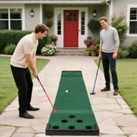 332 cm Golf Puttingmat met 2 Verstelbare Putter & 6 Ballen & 12 Hole-afdekkingen Draagbare Golfmat