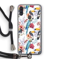 Bloemen tukan: Samsung Galaxy A11 Transparant Hoesje met koord