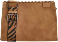Zebra merel schoudertas camel