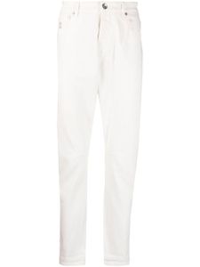 Brunello Cucinelli jean droit à détail de logo - Blanc