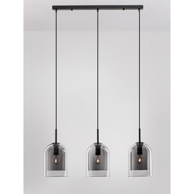 Lyora HanglampVelor 3-lichts zwart recht - 9236720