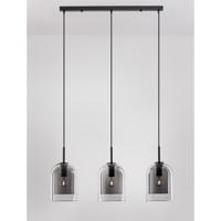 Lyora HanglampVelor 3-lichts zwart recht - 9236720