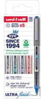Uni-ball Eye Fine roller, schrijfbreedte 0,5 mm, etui van 5 stuks