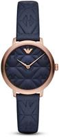 Horlogeband Armani AR11231 Leder Zwart 12mm